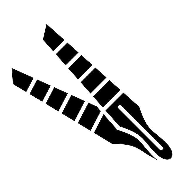 Ilustración en negro sólido de los glifos de las pinzas