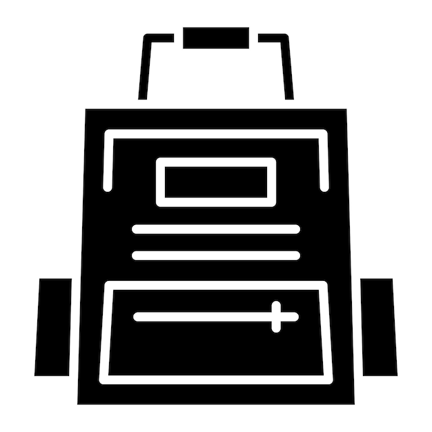 Ilustración en negro sólido del Glyph de la bolsa escolar