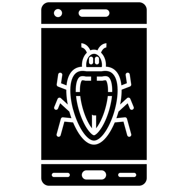 Ilustración en negro sólido de Glyph Bug