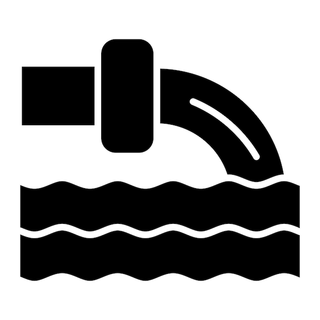 Ilustración en negro sólido de Glyph de la fábrica de residuos