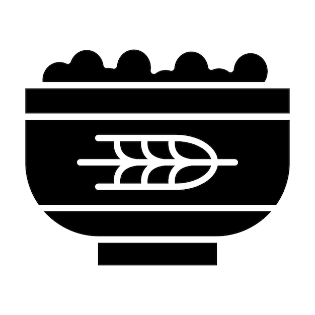 Ilustración en negro sólido de Granola Glyph