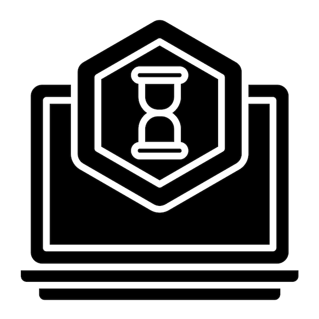 Ilustración en negro sólido de Hackathon Glyph