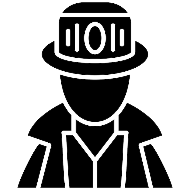 Ilustración en negro sólido de Hacker Glyph