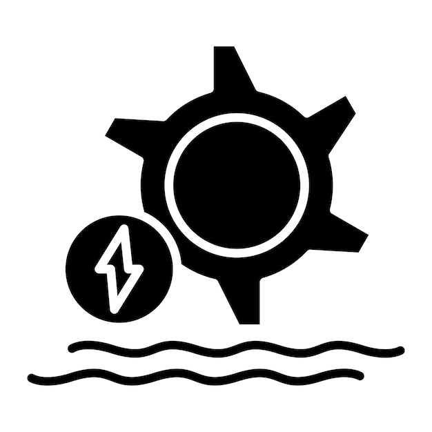 Ilustración en negro sólido de Hydro Power Glyph