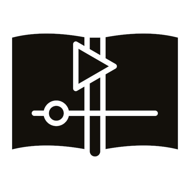 Ilustración en negro sólido del libro de audio Glyph