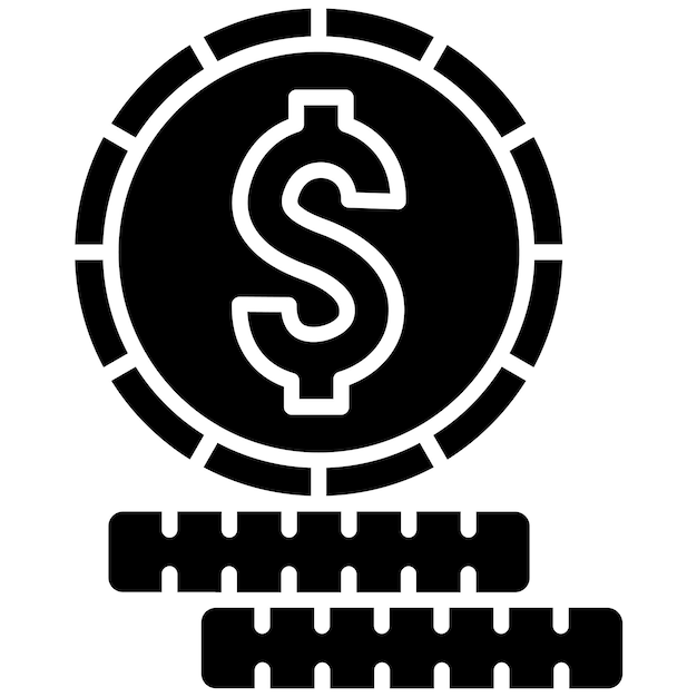 Ilustración en negro sólido de Money Glyph