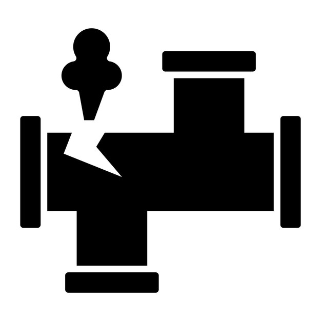 Vector ilustración en negro sólido de pipe glyph