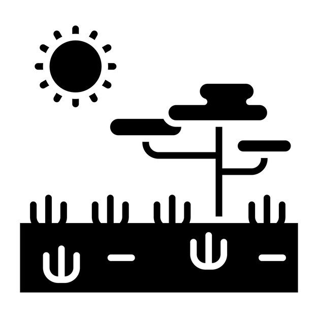 Ilustración en negro sólido de Savannah Glyph