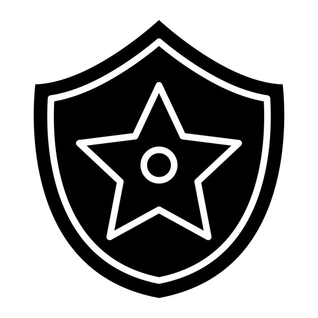 Ilustración en negro sólido de Sheriff Glyph
