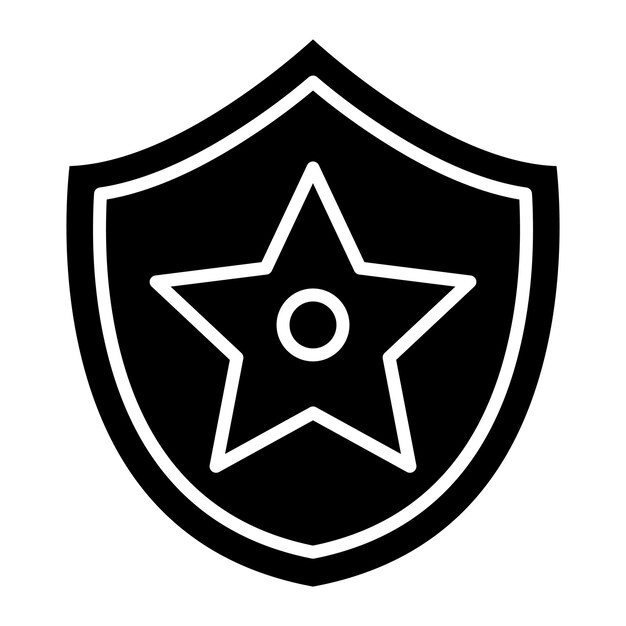 Ilustración en negro sólido de Sheriff Glyph