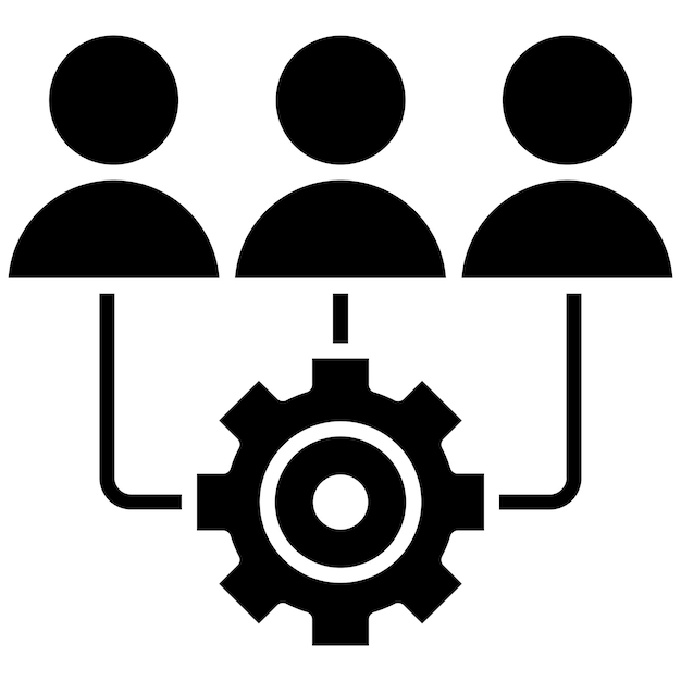 Ilustración en negro sólido de Team Glyph
