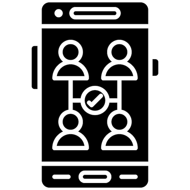 Ilustración en negro sólido de Team Plan Glyph