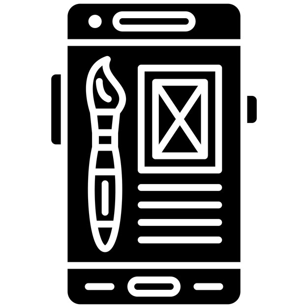 Ilustración en negro sólido de Ux Design Glyph