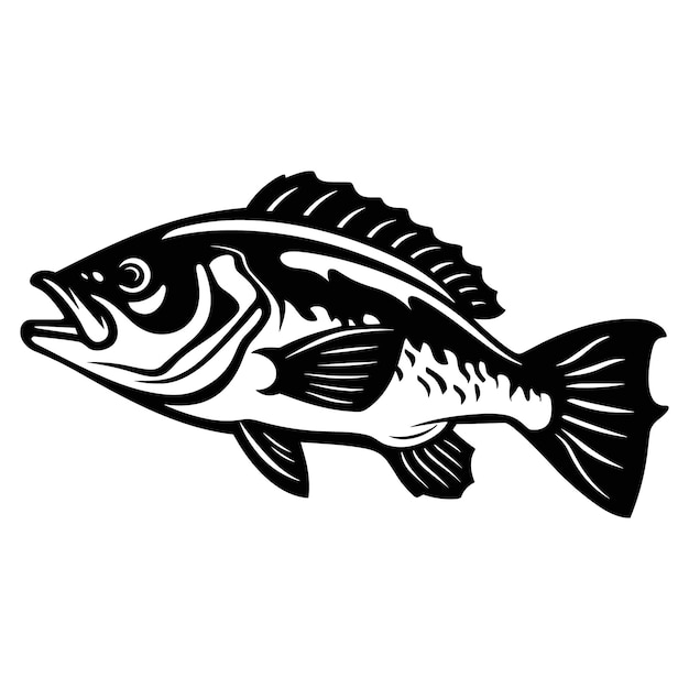 Ilustración de negro vectorial de peces