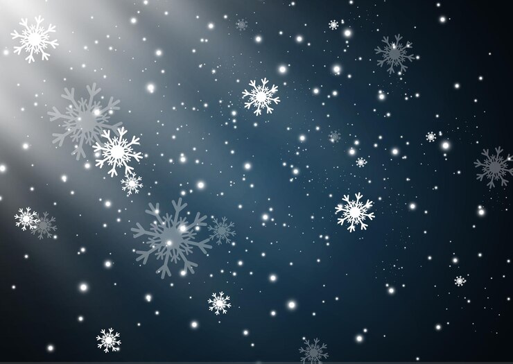 Vector ilustración de nieve volando sobre un fondo transparente fenómeno natural de nevadas o ventiscas.