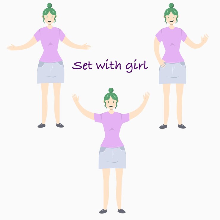 Vector ilustración de una niña en estilo plano ilustración plana sobre el tema de la positividad corporal