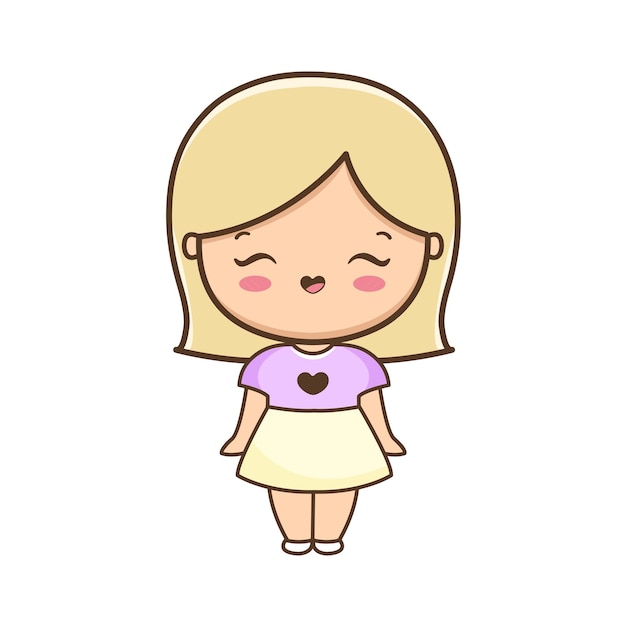 hand drawing cartoon girl. cute girl drawing for profile picture 20389525  Vector Art at Vecteezy