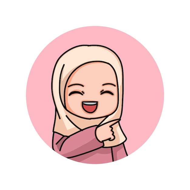 Ilustración de una niña musulmana que usa Hijab Vector Illustration