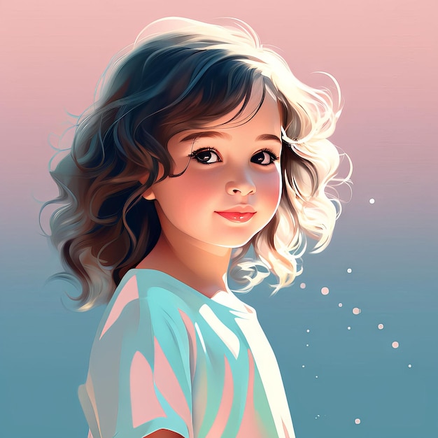 Vector ilustración de una niña pequeña ilusteración de una niñita