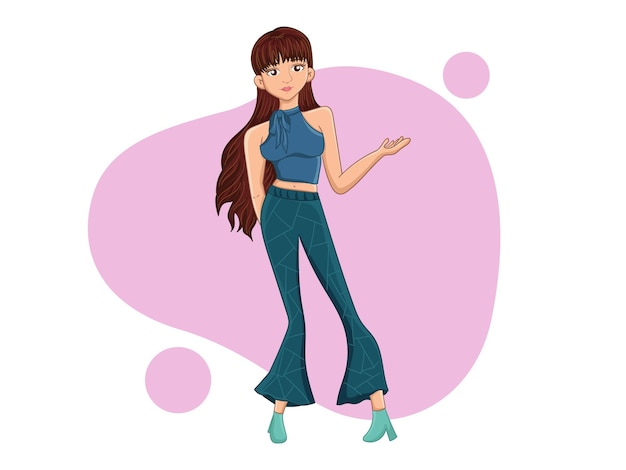 Vector ilustración de una niña