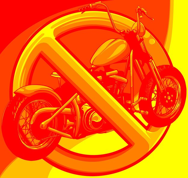 Vector ilustración de ningún símbolo de motocicleta sobre fondo blanco.