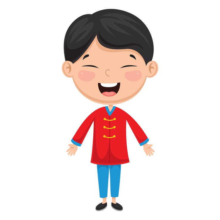 Vector ilustración de un niño chino