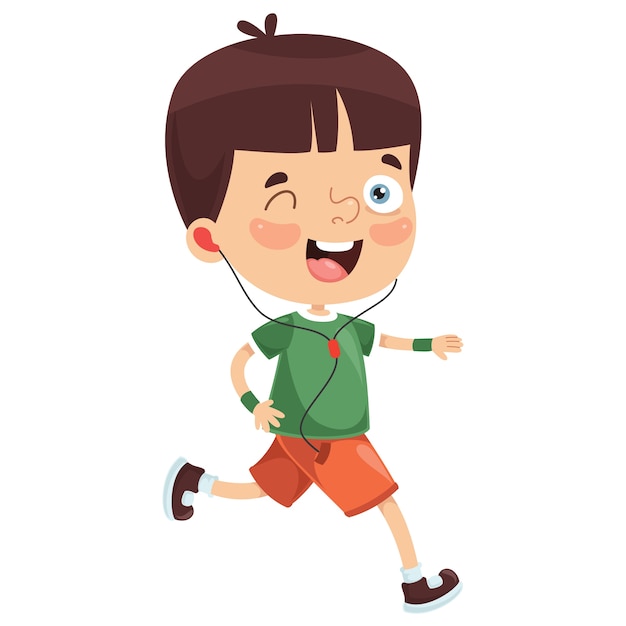 Ilustración del niño corriendo