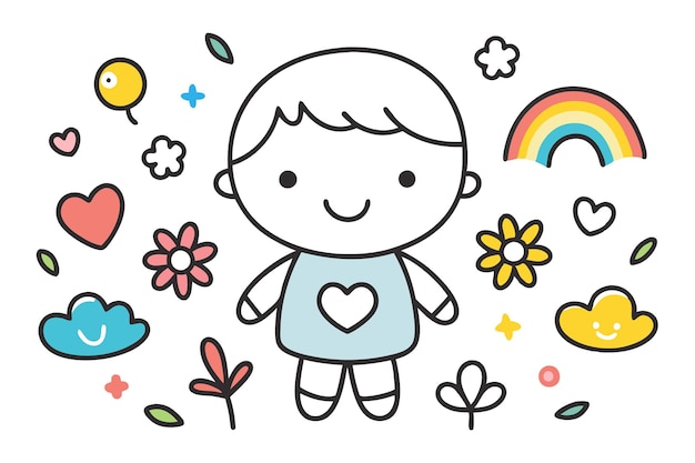 Ilustración de un niño feliz