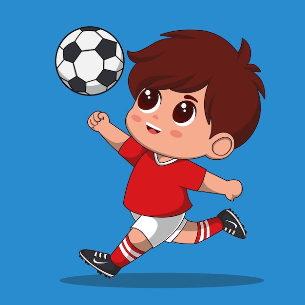 Ilustración de un niño jugando al fútbol