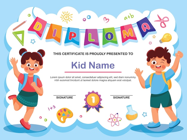 una ilustración de un niño con la palabra nombre del niño escrito en él