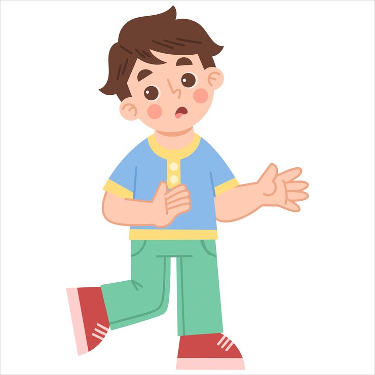 Vector ilustración de un niño pequeño sorprendido
