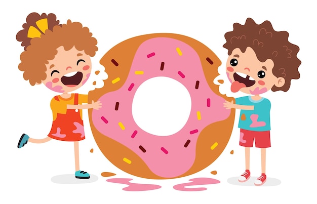 Ilustración del niño con la rosquilla