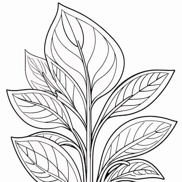 Ilustración para niños y adultos de la página de dibujos para colorear de árboles pequeños