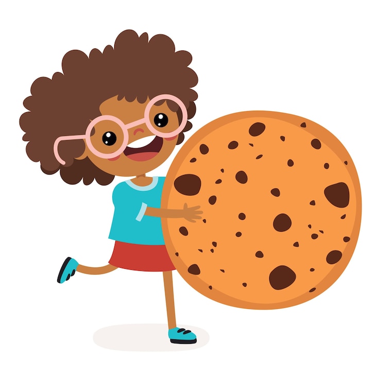 Vector ilustración de niños con galletas