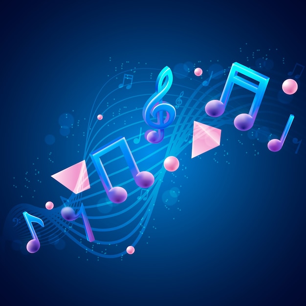 Ilustración de notas de música