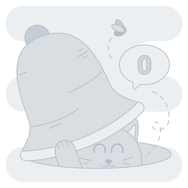 Ilustración de notificación vacía perfecta para proyectos de interfaz de usuario uiux