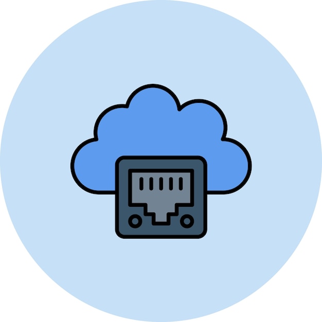 Ilustración de la nube de Ethernet plana