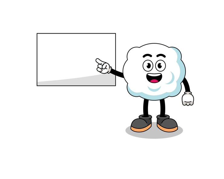 Vector ilustración de nube haciendo una presentación