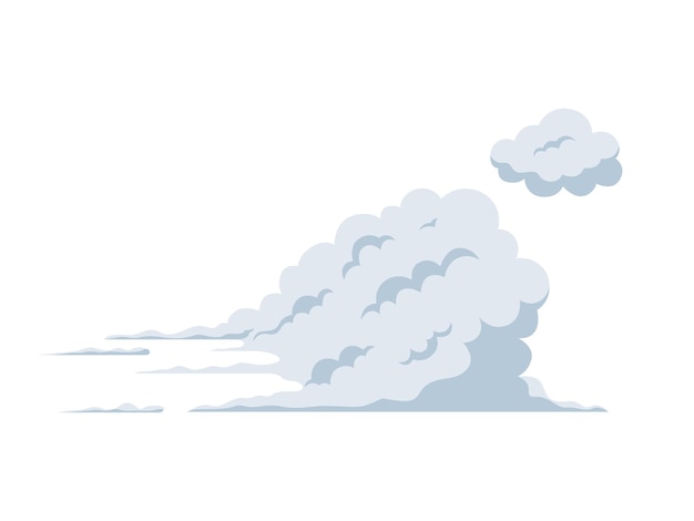 Ilustración de nube de polvo corriente de escape de automóviles flujo de smog animación de movimiento rápido