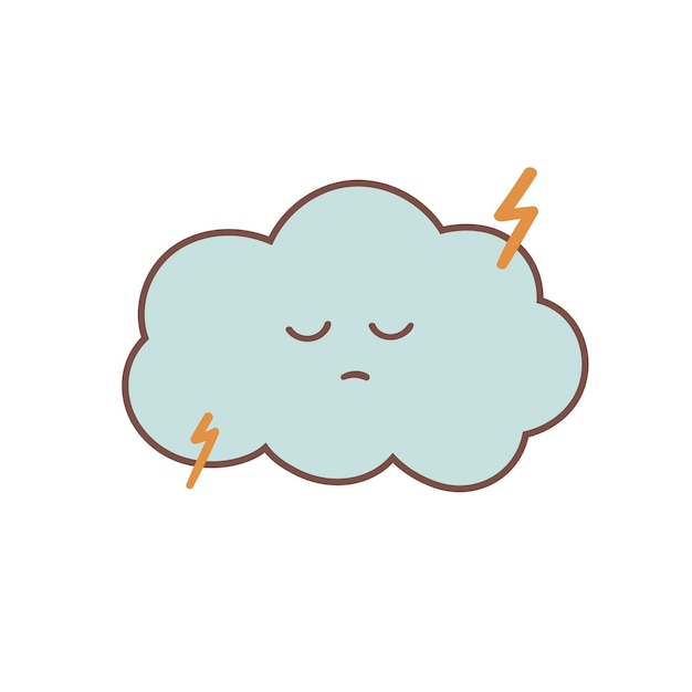 Vector ilustración de nube triste concepto vectorial para el estado emocional de tristeza
