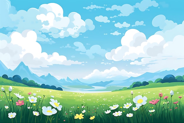 Ilustración de nubes de dibujos animados de paisaje