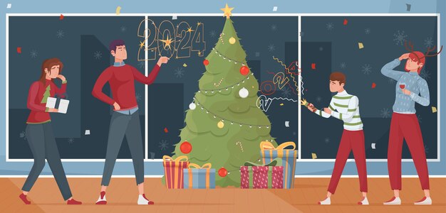 Ilustración del nuevo año 2024