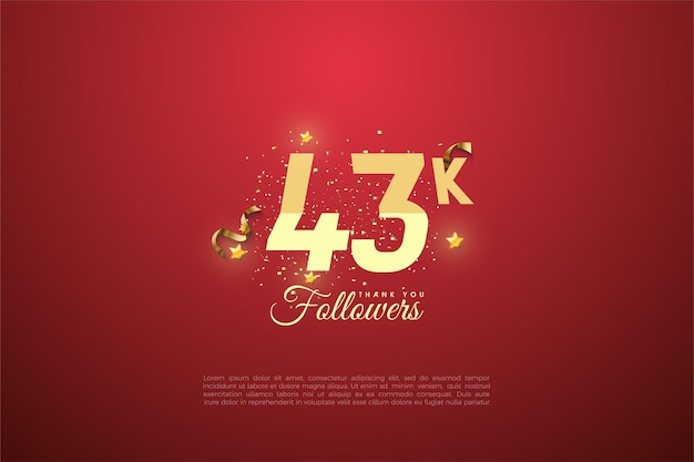 ilustración de números torcidos para la celebración de 43k seguidores.