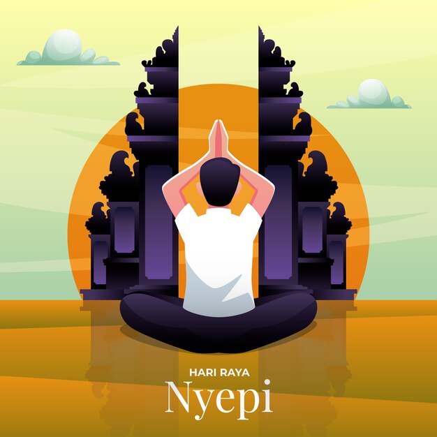 Ilustración de nyepi degradado