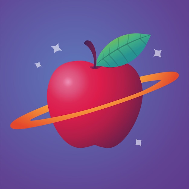 Vector ilustración de objeto de planeta manzana