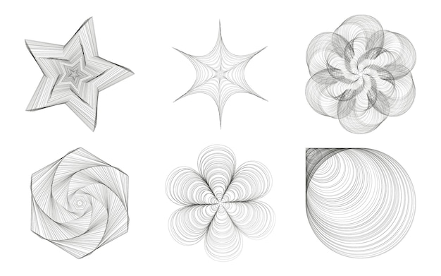 Ilustración de objetos tridimensionales Formas de línea Formas abstractas para el fondo