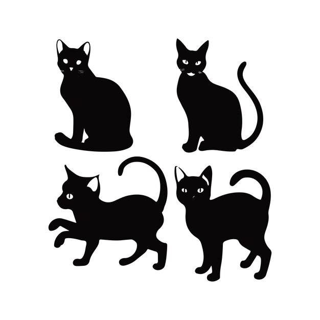 Ilustración y obra de arte de Victor con silueta de gato