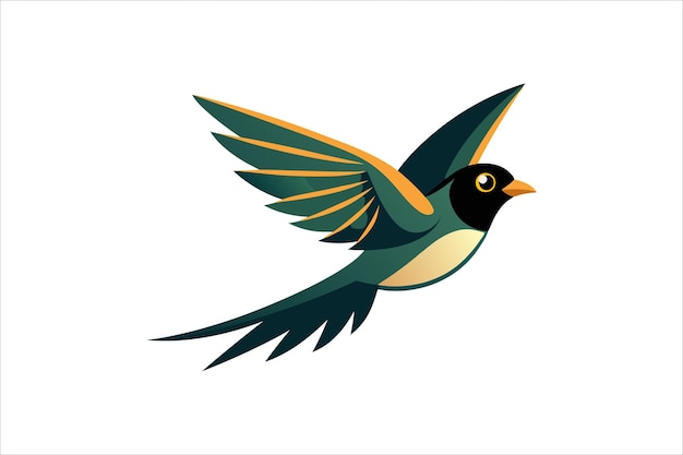 Ilustración de obras de arte vectoriales de aves voladoras Bulbul