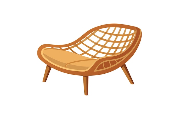 Ilustración de obras de arte vectoriales de muebles de ratán