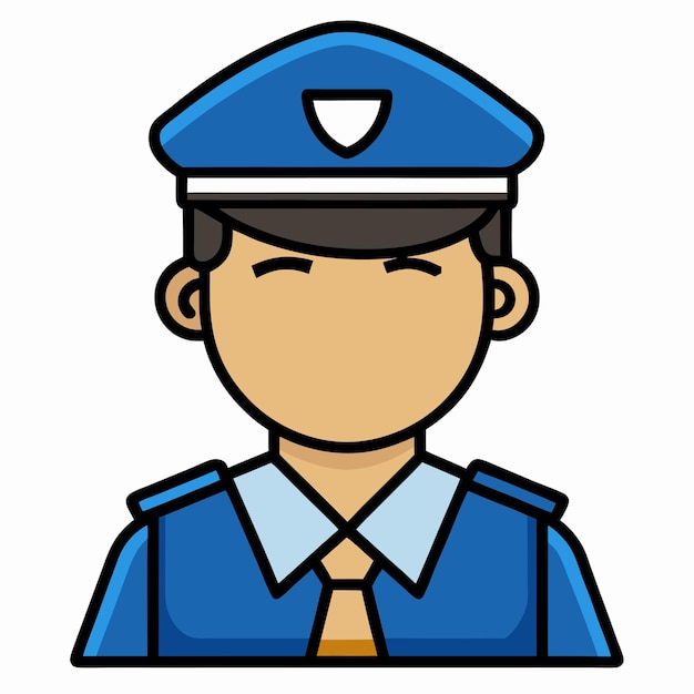 Ilustración de un oficial de policía en uniforme